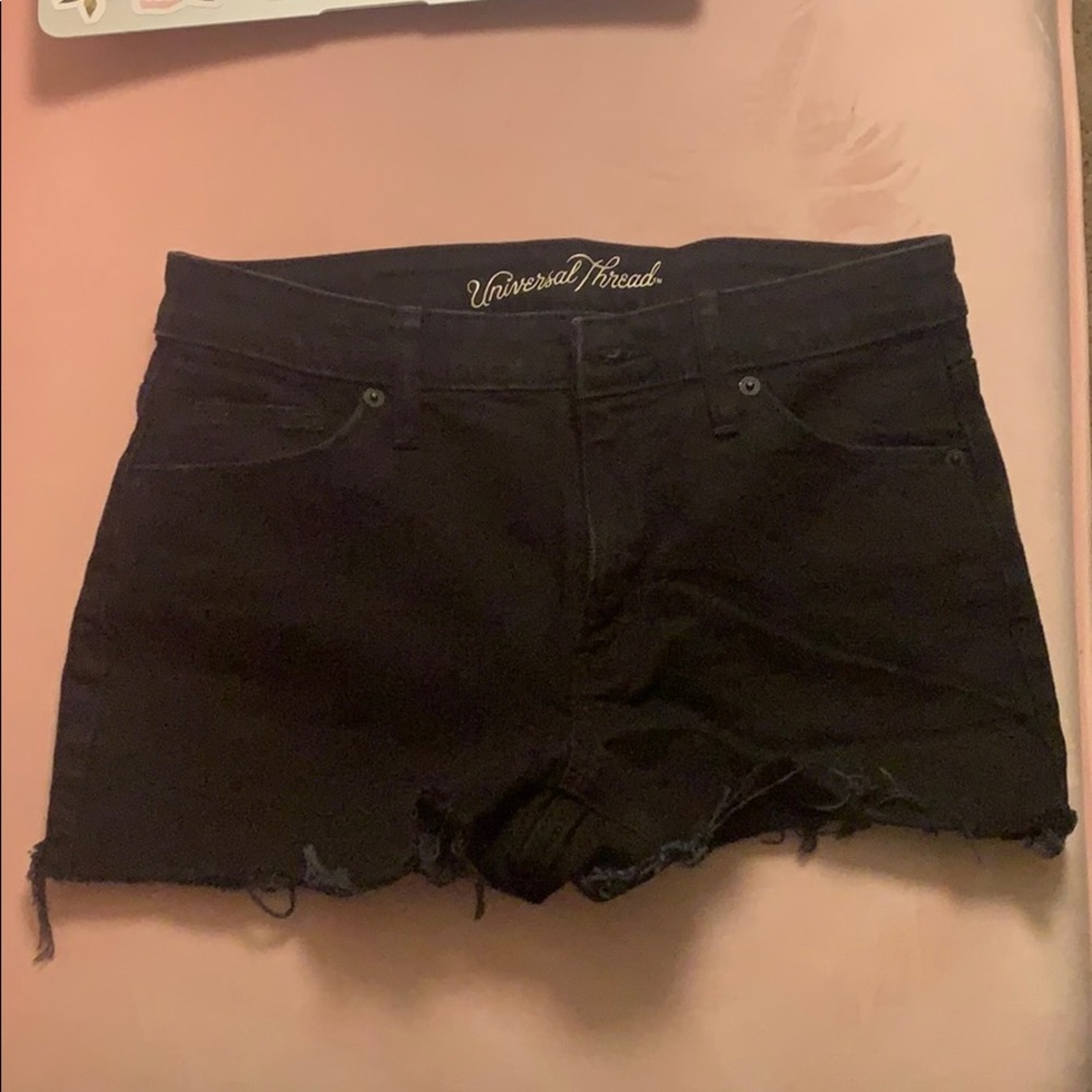 Universal Thread black denim distressed shorts